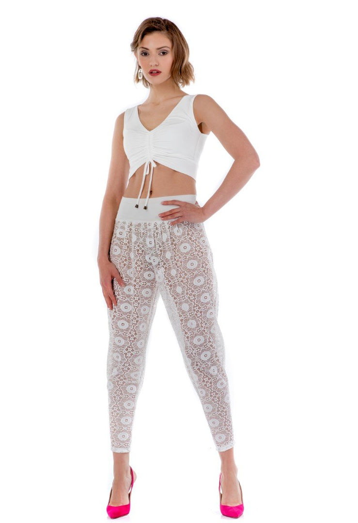Off-white Sheer Laced Tango Pants