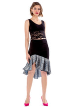 Load image into Gallery viewer, Asymmetric Skirt with Rich Lamé Ruffles