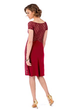 Load image into Gallery viewer, Burgundy Elegant Tango Dress With Lace Back & Sides