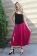 Load image into Gallery viewer, Fuchsia Pink Swing Satin Skirt
