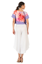Load image into Gallery viewer, Floral Print Boxy Top With Lilac Trim (S)
