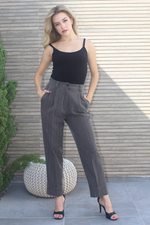 Load image into Gallery viewer, Pinstriped Tapered Tailored Pants
