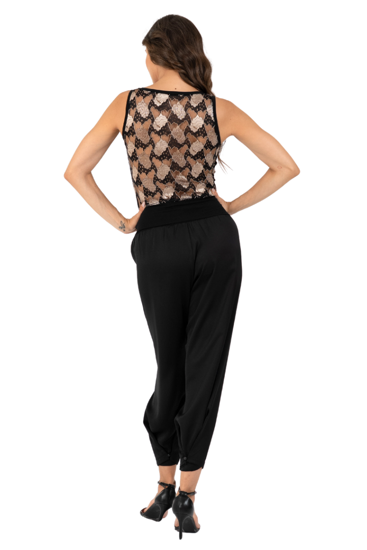 Tango Top With Mettalic Lace Back (S)