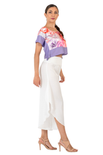 Load image into Gallery viewer, Floral Print Boxy Top With Lilac Trim (S)