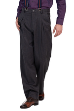 Load image into Gallery viewer, Charcoal Men's Tango Pants With Front And Back Pleat