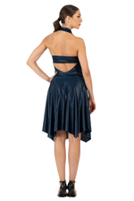 Load image into Gallery viewer, Draped Fluid Halter Handkerchief Tango Dress (S)