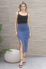 Load image into Gallery viewer, Indigo Pencil Skirt
