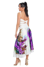 Load image into Gallery viewer, Abstract Animal Print Two-layer Satin Dance Skirt
