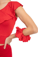 Load image into Gallery viewer, Red Polka Dot Scrunchie
