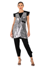Load image into Gallery viewer, Sequin Wrap Vest Dress (S,M)