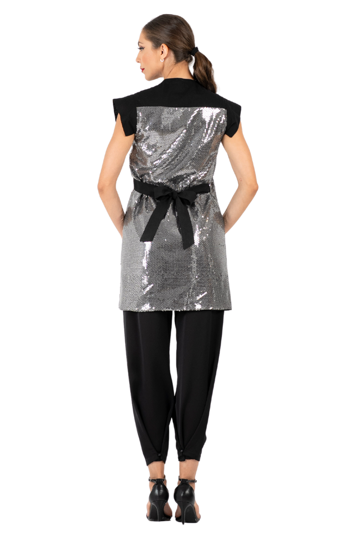Sequin Wrap Vest Dress (S,M)