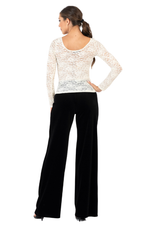 Load image into Gallery viewer, White Long Sleeve Lace Tango Top (S,M)