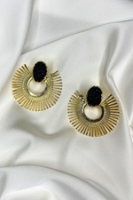 Load image into Gallery viewer, Serena Black Natural Stone Tango Earrings
