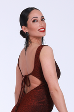Load image into Gallery viewer, Sequinned Fishtail Tango Dress With Keyhole Back