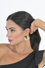 Load image into Gallery viewer, Serena Black Natural Stone Tango Earrings
