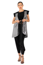 Load image into Gallery viewer, Sequin Wrap Vest Dress (S,M)