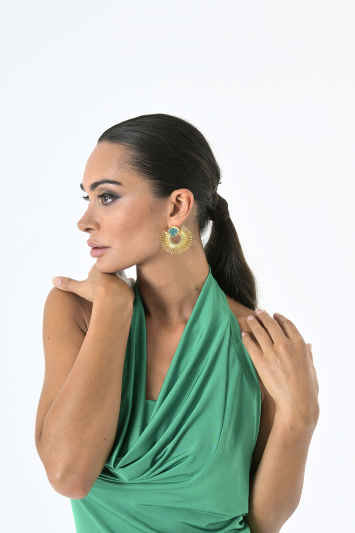 Serena Green Natural Stone Tango Earrings