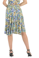 Load image into Gallery viewer, Beige Floral Tango Skirt With Rich Back Draping
