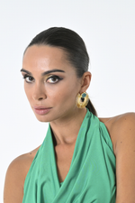 Load image into Gallery viewer, Serena Green Natural Stone Tango Earrings
