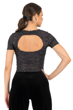 Load image into Gallery viewer, Sparkling Cutout Open Back Tango Top (S)