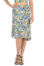 Load image into Gallery viewer, Beige Floral Tango Skirt With Rich Back Draping
