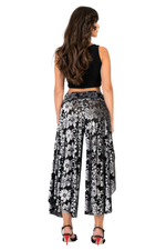 Load image into Gallery viewer, Velvet Floral Print Wide-Leg Tango Pants (S,M)
