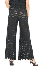 Load image into Gallery viewer, Black Zig Zag Lace Wide-Leg Tango Pants
