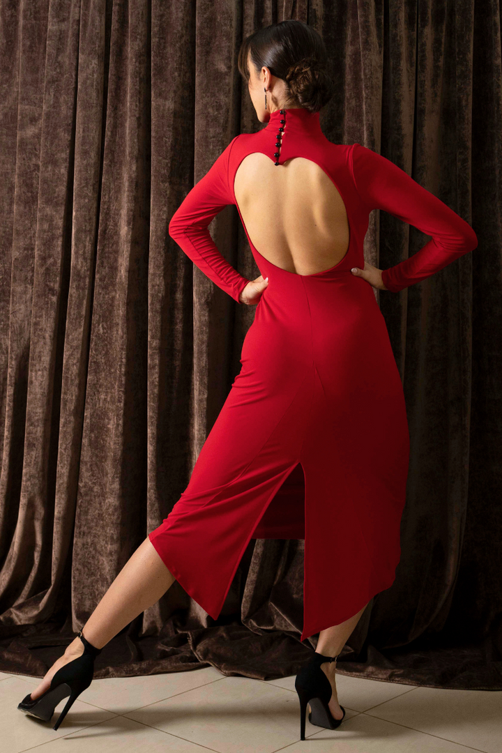 Jersey Tango Dress With Heart Cutout ❤️