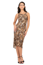 Load image into Gallery viewer, Safari Animal Print Fishtail Tango Dress With Keyhole Back