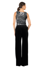 Load image into Gallery viewer, Grey Sequin And Velvet Sequin Sleevless Tango Top (S)