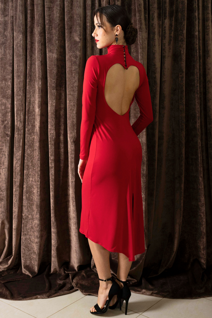 Jersey Tango Dress With Heart Cutout ❤️