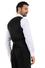 Load image into Gallery viewer, Black Pinstriped Men&#39;s Tango Vest
