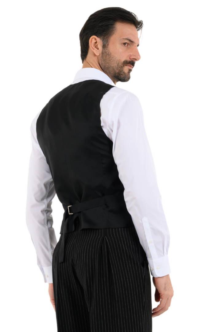 Black Pinstriped Men's Tango Vest