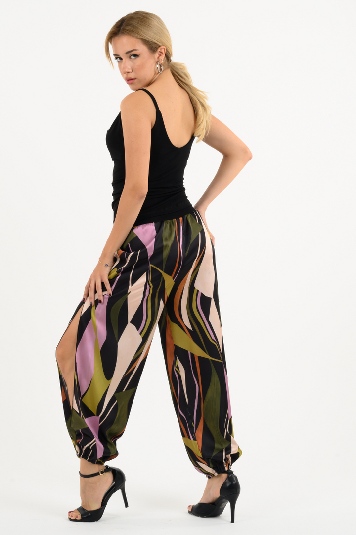 Abstract Print Babucha Tango Pants With Slits