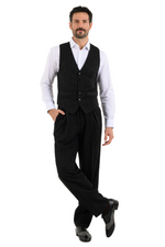 Load image into Gallery viewer, Black Pinstriped Men&#39;s Tango Vest
