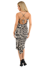 Load image into Gallery viewer, Geometric Print Backless Tango Dress With Spaghetti Straps
