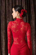 Load image into Gallery viewer, Red Lace Scrunchie