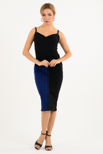 Load image into Gallery viewer, Geometric Electric Blue Pencil Skirt
