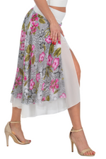 Load image into Gallery viewer, Floral &amp; Animal Print Two-layer Georgette Dance Skirt
