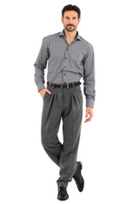 Load image into Gallery viewer, Grey Tango Pants With Three Pleats &amp; Side Stripe
