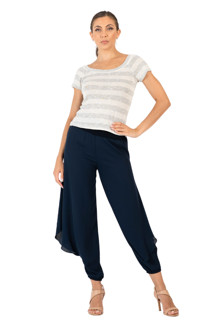 Metallic Thread Ribbed Knit Top (M,L)