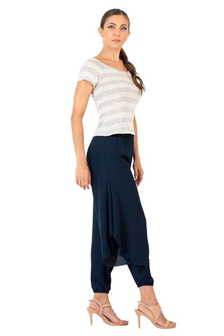 Metallic Thread Ribbed Knit Top (M,L)