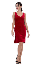 Load image into Gallery viewer, Mini Velvet Tango Dress with Draped Back (M)