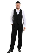 Load image into Gallery viewer, Black Pinstriped Men&#39;s Tango Vest
