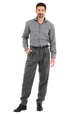 Load image into Gallery viewer, Grey Tango Pants With Three Pleats &amp; Side Stripe
