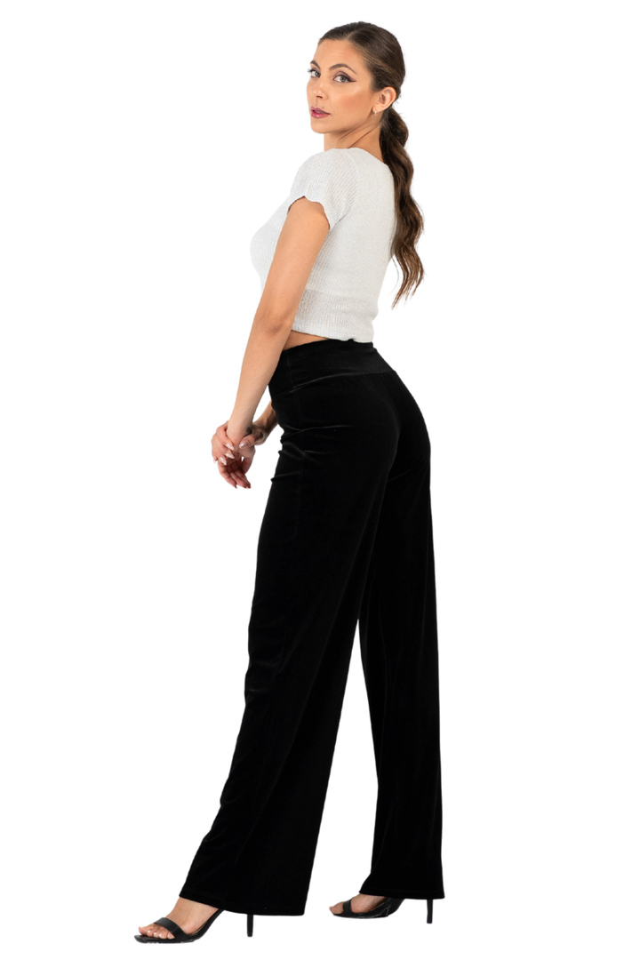 Metallic Thread Ribbed Knit Crop Top (M)