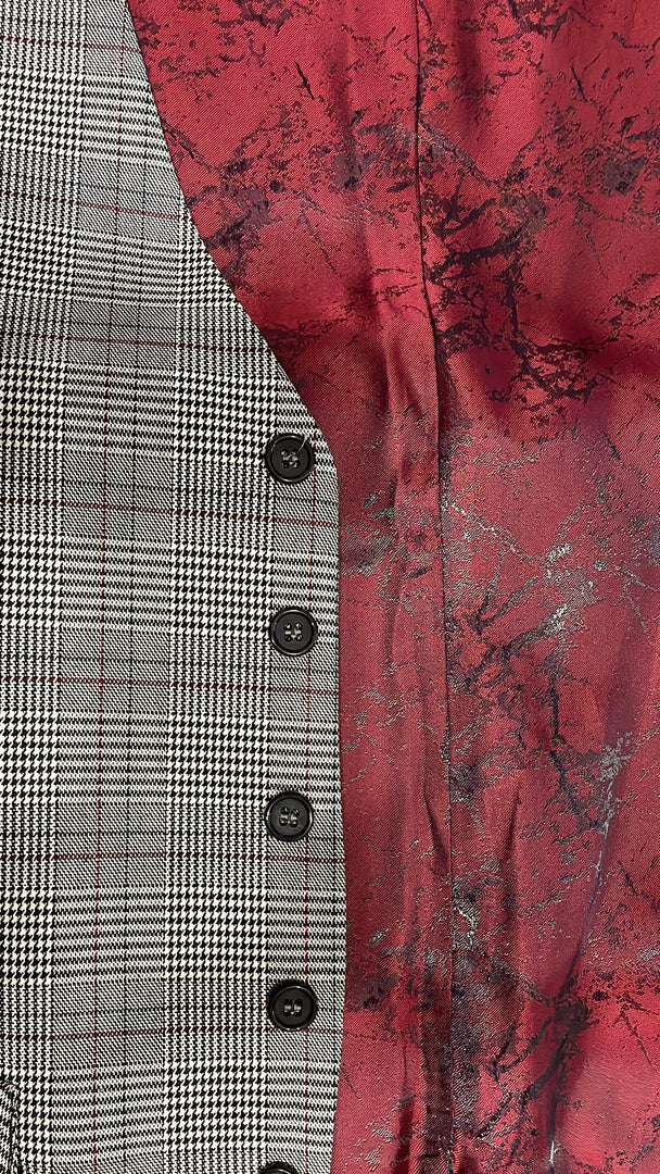Check Men’s Tango Vest With Red Marble Print (42,44,46)