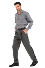 Load image into Gallery viewer, Grey Tango Pants With Three Pleats &amp; Side Stripe
