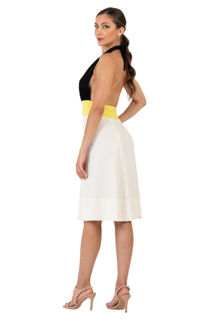 Colour Block Halter Neck Dress (M)