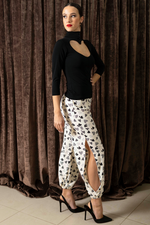 Load image into Gallery viewer, Heart Print Satin Gathered Tango Pants (L)
